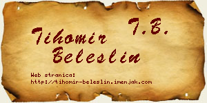 Tihomir Beleslin vizit kartica